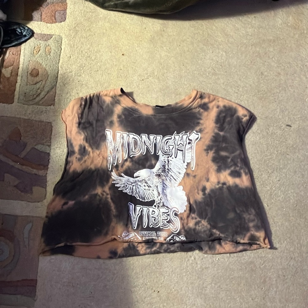 Black, orange and white crop top from forever 21